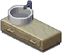 Cream Modern Basic Sink
