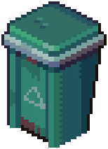 Green Rubbish Bin