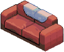 Cozy Red Sofa — extracted game image