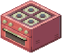 Red Modern Basic Oven