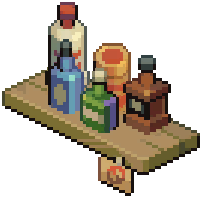 Wooden Wall Shelf (Bottles) — extracted game image