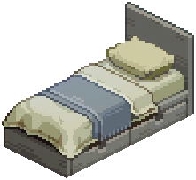 Blue Modern Basic Single Bed