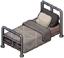 Silver Industrial Single Bed — extracted game image