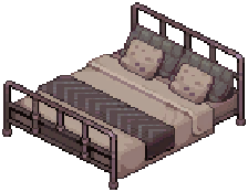 Copper Industrial Double Bed