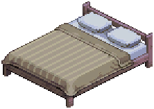 Cream Modern Basic Double Bed — extracted game image